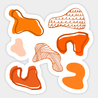 Orange Amorphous Pattern Sticker